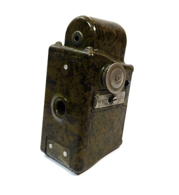 Antique Coronet Midget Miniature 16MM Spy Camera / Marble Green Bakelite & Film
